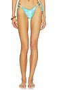 view 1 of 5 Lace Stitch Ring Tie Bikini Bottom in Summer Seas