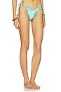 view 2 of 5 Lace Stitch Ring Tie Bikini Bottom in Summer Seas
