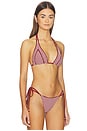 view 2 of 4 Decorative Panel Halter Bikini Top in Coco Kisses