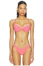 view 1 of 5 Scallop Crochet Underwire Bra Bikini Top in Strawberry Siesta