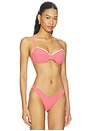 view 2 of 5 Scallop Crochet Underwire Bra Bikini Top in Strawberry Siesta