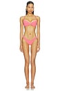view 4 of 5 Scallop Crochet Underwire Bra Bikini Top in Strawberry Siesta