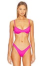 view 1 of 4 Ditzy Underwire Bikini Top in Flamingo Pink Ribbed