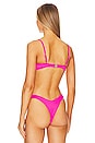view 3 of 4 Ditzy Underwire Bikini Top in Flamingo Pink Ribbed