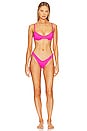view 4 of 4 Ditzy Underwire Bikini Top in Flamingo Pink Ribbed