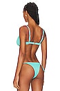 view 3 of 4 Ruched Underwire Bikini Top in Aqua Ribbed