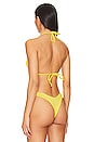 view 3 of 4 Slide Triangle Bikini Top in Sunshine Yellow