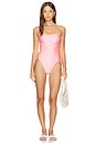 view 2 of 5 Ruched Bandeau One Piece in Sherbert Shimmer