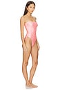 view 3 of 5 Ruched Bandeau One Piece in Sherbert Shimmer