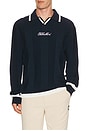 view 1 of 5 V Tipped Varsity Knit Pullover Polo in Navy