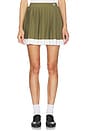 view 1 of 6 Coastal Swing Pleated Skirt in Khaki