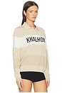 view 2 of 4 Coastal Stripe Knit Polo Top in Light Beige