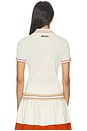 view 3 of 5 POLO EN MAILLE CÔTELÉE VARSITY in Off White
