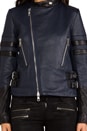 view 5 of 6 Bubble Lamb Two Tone Band Collar Zip Moto in Navy/Black in Navy & Black
