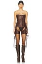 view 1 of 3 Veil Corset Top in Brown Burn