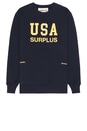 view 1 of 3 USA Surplus Crewneck in Navy & Yellow