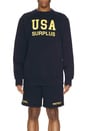 view 3 of 3 USA Surplus Crewneck in Navy & Yellow
