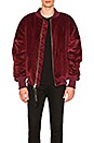 view 1 of 5 Velour Hero Bomber in Burgundy