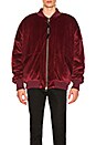 view 2 of 5 Velour Hero Bomber in Burgundy