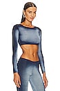 view 2 of 4 Basic Cropped T-shirt in Faded Indigo