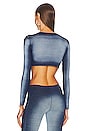view 3 of 4 Basic Cropped T-shirt in Faded Indigo