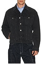 view 3 of 4 Boke Flower Trucker Jacket in Stone Bleached Black Denim