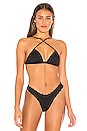 view 1 of 5 BIKINI CRUZADO DELANTE MARA in Noir Stripe & Black