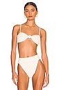 view 1 of 4 Penelope Reversible Bikini Top in Textured Shell & Shell