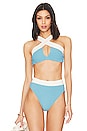 view 1 of 5 Reversible Coco Bikini Top in Electric Blue & Denim