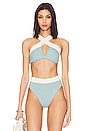 view 2 of 5 Reversible Coco Bikini Top in Electric Blue & Denim