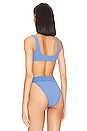 view 4 of 6 Jayce Reversible Bikini Top in Azure Scrunch & Azure