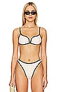 view 1 of 5 Tessa Reversible Bikini Top in Wave Print & Oat