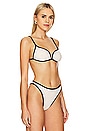 view 3 of 5 Tessa Reversible Bikini Top in Wave Print & Oat