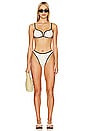 view 5 of 5 Tessa Reversible Bikini Top in Wave Print & Oat
