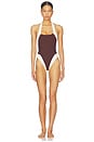 view 1 of 5 MAILLOT DE BAIN 1 PIÈCE ROSIE in Ribbed Espresso & Vanilla