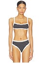 view 1 of 6 Marlow Reversible Bikini Top in Striped Onyx & Onyx