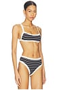 view 3 of 6 Marlow Reversible Bikini Top in Striped Onyx & Onyx