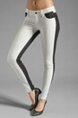 view 1 of 6 Jean Skinny Colorblock en White/Black in White & Black