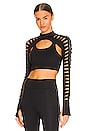 view 1 of 5 x David Koma Laser Cut Crop Top in Black