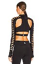 view 4 of 5 x David Koma Laser Cut Crop Top in Black