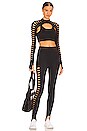 view 5 of 5 x David Koma Laser Cut Crop Top in Black