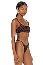 view 3 of 5 Gal Reversible Bikini Top in Brown Cheetara & Black