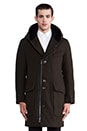 view 1 of 8 Beaumer Hooded Shawl Collar Overcoat in Dark Olive