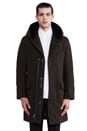 view 2 of 8 Beaumer Hooded Shawl Collar Overcoat in Dark Olive