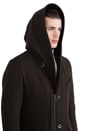 view 7 of 8 Beaumer Hooded Shawl Collar Overcoat in Dark Olive
