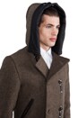 view 7 of 8 Asher Hooded Peacoat in Olive