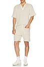 view 5 of 5 Striped Knit Shorts in Egret