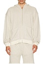 view 3 of 4 Striped Zip Hoodie in Egret