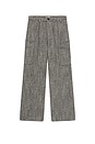 view 6 of 6 Eco Herringbone Cargo Pant in Black