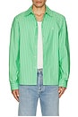 view 4 of 4 Breeze Poplin Button Up Shirt in Neptune Green